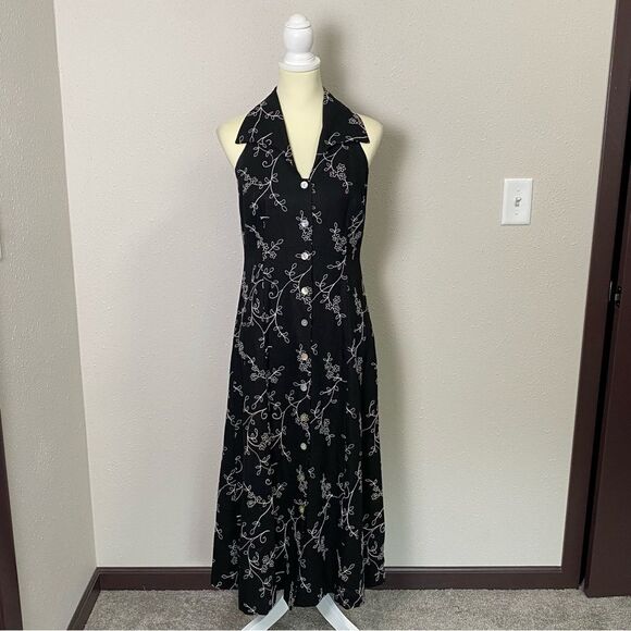 Vintage Coldwater Creek Linen/Cotton Blend Button Front Midi Dress Women Size P6 - Picture 13 of 15